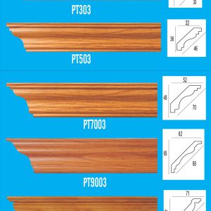 Phào cổ trần trơn vân gỗ PS – PT303