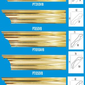 Phào cổ trần trơn vàng bóng PS – PT310VB